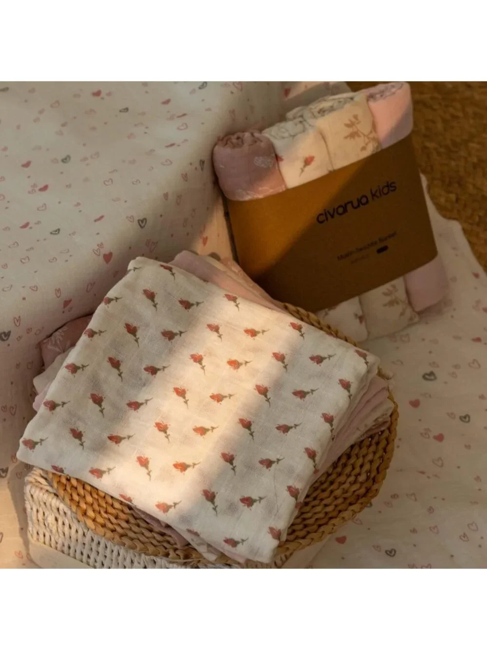 Soft Muslin Swaddle Blankets for Newborns, 4 Pack, Large Cotton Receiving
